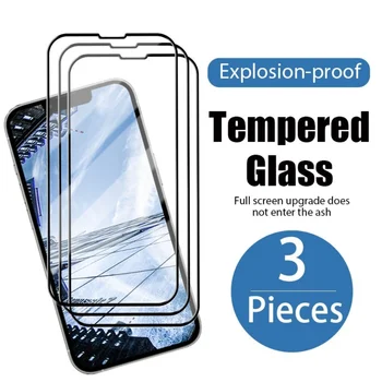 3 БР. Защитно фолио е с пълно покритие за iPhone 14 13 12 11 Pro Max Защитно Стъкло за iPhone 14 13 12 Mini XS SE 2020 7 8 6 Plus