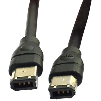 Черен кабел IEEE 1394 Firewire 400-Firewire 400, 6-пинов /6-пинов мъжки - 10 метра