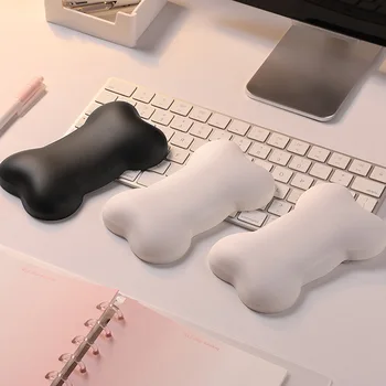Поставка за китките на мишката Подкрепа на мишката Memory Foam Bone Тема Ергономичен силиконов противоскользящий бял черен Офис PC игри лаптоп Mause