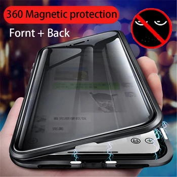 Защита на личния живот на Магнитен Метален Калъф За Samsung Galaxy S21 S22 Plus Note 20 UItra Със защита от надзъртане Калъф За вашия Телефон