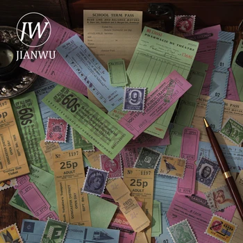 Серия JIANWU 140 листа Journey Profile, ретро пакет материали за оформяне на сметки, творчески комплект за боклук 