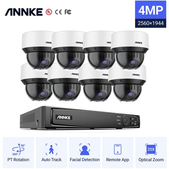 Annke CZ500 4MP HD 25X Zoom PTZ Камера за Видеонаблюдение с Вграден микрофон AI Камера за Откриване на Човек Комплект система за видеонаблюдение ONVIF