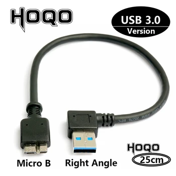90-Градусов Штекерный кабел USB 3.0 A към Micro B Под Прав ъгъл Надолу кабел USB 3.0 с прикрепен към панела за външен твърд диск