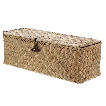 Капак кошница за съхранение на плетени предмети от бита на Тенис на контейнер-органайзер от плетеного ратан