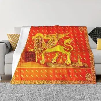 Завивки с 3D принтом хартата Венеция-Венето, удобни меки фланелен одеяла Sprint Лъв на Свети Марко, покривка за дивана, офис легла