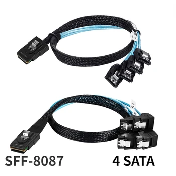 Вътрешен Mini SAS 36Pin СФФ-8087 На 4 SATA 3,0 7Pin Адаптер Преобразувател 6 Gbit/с Кабел за Предаване на Данни за Сървърния Компютър SSD Контролер на Твърдия Диск