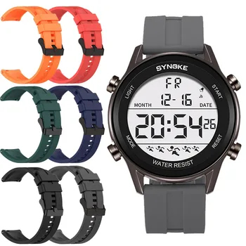 Цифрови часовници марка SYNOKE, мъжки, силиконови подвижна каишка, спортни часовници, водоустойчиви, светещи, електронни часовници reloj hombre