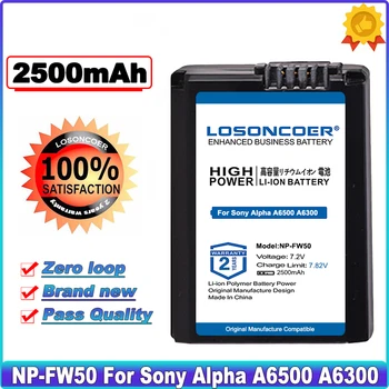 LOSONCOER NP-FW50 NP FW50 2500 mah Батерия за Sony Alpha a6500 a6300 a7 7R a7R a7R II a7II NEX-3 И NEX-3N NEX-5 Батерии