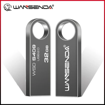 WANSENDA USB Флаш памет Метална Флаш памет 8 GB 16 GB 32 GB 64 GB 128 GB Пръчка Водоустойчив Memoria Stick Thumbdrive