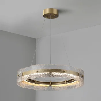 Луксозна led полилей в стил постмодерното, трапезария, хол, през цялата окачена лампа от желязната стъкло, спалня, дизайнерски прост окачен лампа