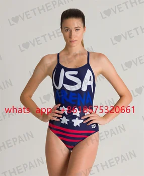 Дамски знамена на страната на САЩ, едно парче бански с възможност за сгъване на облегалката, едно парче бански с отворен гръб, бански костюми за състезания, бански костюми за фитнес, бански костюми за открити води