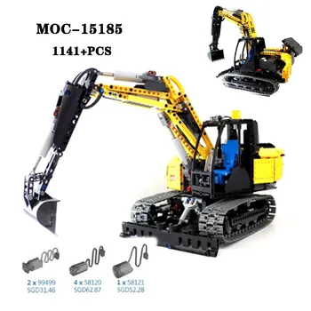 Класически MOC-15185 Градивен елемент Инженеринг Верижен Багер В Събирането 1141 + БР резервни Части Модел Играчки За Възрастни и Деца В Подарък