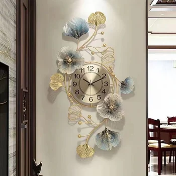 Творчески луксозни стенни часовници Хол с трапезария и разтегателен Фон Декорация на стени у дома Златното желязо, с монтиран на стената окачен голям бърз кораб