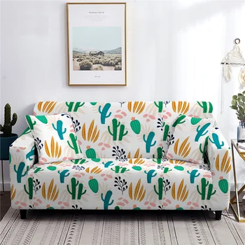 Калъфи за мека мебел серия Cactus за декорация на дома, в хола, в пълен размер на калъфи за мека мебел L-образна форма, высокоэластичные калъфи за мека мебел Loveseat