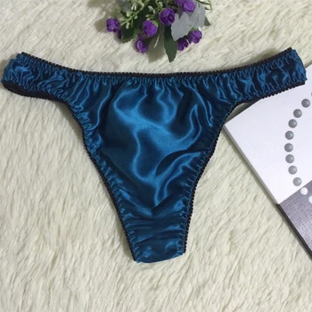 Мъжки бикини-т-образна риза от коприна тутового цвят с ниска тапицерия, дышащее сексуално однотонное бельо-прашки, модни джапанки, къси дамски бикини-bikini