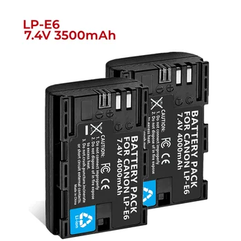 1-5 от опаковки резервни батерии LP-E6, LP-E6N, съвместими с CA R / 5D Mark IV/ 5D Mark II и камери BG-E14, BG-E13, BG-e11 с манивели