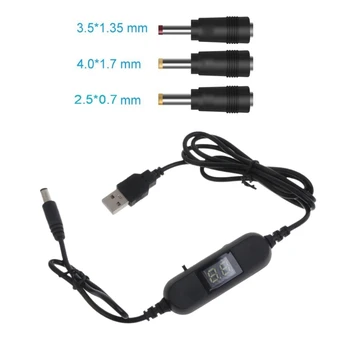 130 см, USB до 1,5 3 4,5 6 В 9, В 12 и В Регулиране на Напрежението Dislpay Кабел LR03AAA LR6AA Батерия Элиминатор за Играчки Игра Fan LED
