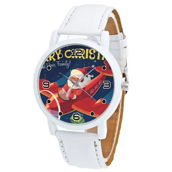 2023 Нов часовник подарък за Коледа, детски цветни модерен часовник с коледните принтом, кварцов часовник с каишка силикон, подарък за деца