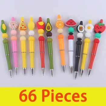 66 бр., химикалка писалка на ръчен труд, мультяшные плодове, силиконови цветни пластмасови химикалки, богат на функции химикалка химикалка
