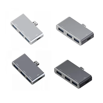 USB 2.0 Type C хъб, 4 в 1, многопортовая докинг станция, сплитер, мини-USB хъб от с сплав, високоскоростен адаптер за PC