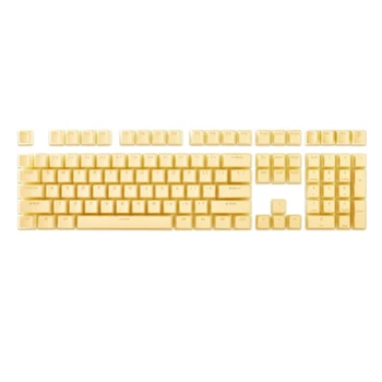 Клавиатура за пудинг, шляпная кутия, механична клавиатура, млечно-прозрачна капачка за ключове, Pbt, кремовое желе по поръчка (жълт)