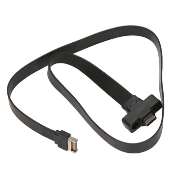 Удължител за USB 3.1 на предния панел от тип E до тип C, вътрешен кабел-адаптер Gen 2 (10 gbps), с 2 винта (50 см)