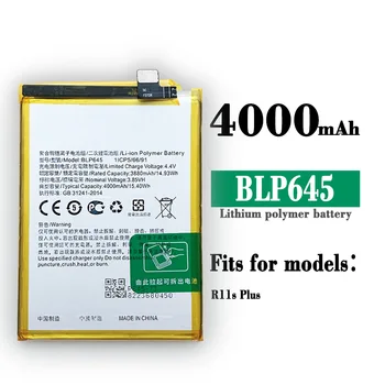 100% Оригинални Висококачествени Замяна Батерия За OPPO R11S Plus BLP645 R11S + Нови Вградени литиеви Батерии с Голям Капацитет