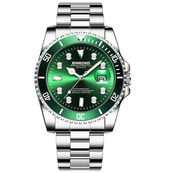 Календар за двойки, зелен, черен, воден фантом, водоустойчиви мъжки часовници, здрав нажежен стоманена каишка, кварцов часовник, подарък
