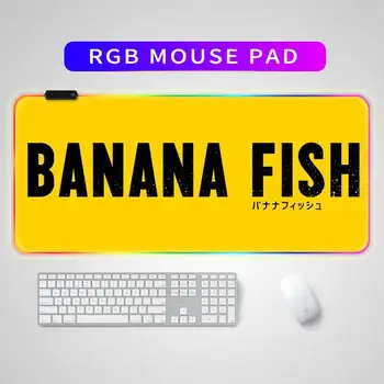 Бананова рибка Цветен модерен led супер нажежен подложка за мишка RGB голям нескользящий тенис на мат LOL детска клавиатура и подложка за мишка
