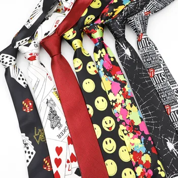 Мъжки моден вратовръзка, забавен дизайнерска вратовръзка с образа на героя на Хелоуин с ширина 5 см, подарък за парти, дневни сватбени вратовръзки