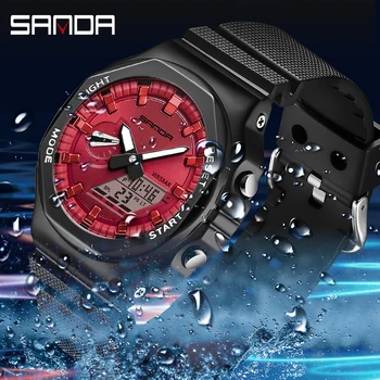 На BIANA Нови ежедневни мъжки часовници 50 м водоустойчивост спортни кварцови часовници за мъже ръчен часовник Digital G Style Shock Relogio Masculino