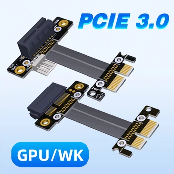 PCI-E X1 Странично Кабел се Огъват под прав Ъгъл от 90 Градуса PCIe 3.0 x1 към x1 GPU Удължител 8 gbps PCI Express 1x За GPU БТК mining