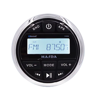 Стерео H-832 за морски аудио системи HASDA с AM/FM радио, BT, USB и 2 зони