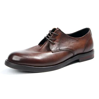 Бизнес ежедневни oxfords от телешка кожа в стил ретро, за зрели мъже, елегантни мъжки търговски вечерни модела обувки