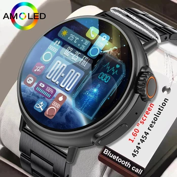 LIGE Smartwatch 2023 мъжки смарт часовник с Android телефон на IOS iPhone Bluetooth предизвикателство фитнес часовник Apple Watch часовник в черен цвят