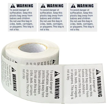 Самозалепващи етикети от задушаване, предупредителни етикети от задушаване, самозалепващи етикети от задушаване, знак на задушаване