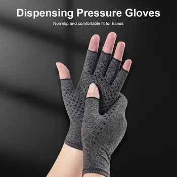 1 чифт компрессионных ръкавици за лечение на артрит, рехабилитационни ръкавици на полупальцах, превръзка за ръце, нескользящий терапевтичен гривна за облекчаване на болки в ставите