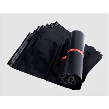 100 бр./лот, черен цвят, на самозалепващи пощенска експрес-чанта, куриерски и пощенски разходи, поли пощенска пратка, чанта за съхранение на пощенските торби