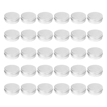 30 опаковки кръгли метални кутии за балсам за устни с винт на капака (1 унция)