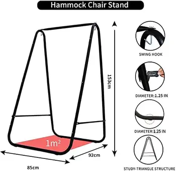 Поставка за стола с висящ стол-люлка в комплект, устойчив на атмосферни влияния и пести място, тежи не повече от 450 килограма, висококачествен памучен обвивка Wh