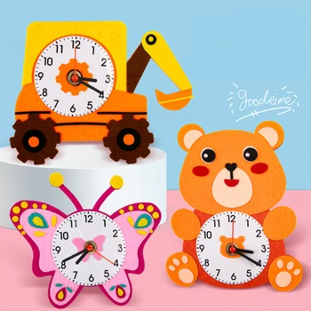 Детски Занаяти направи си САМ Часовник Играчки Монтесори Изкуство, Занаяти Временно Познаване на Детските Познавателни Часовници Играчки Занаяти за Детски Подаръци