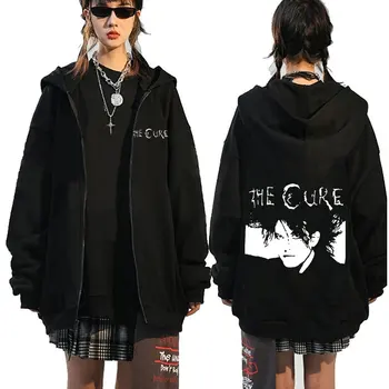 1986 The Cure Robert Smith качулки с цип, hoody в стил готик, пънк, хип-хоп, рок-група, мъжки hoody с цип, мъжки палта, яке