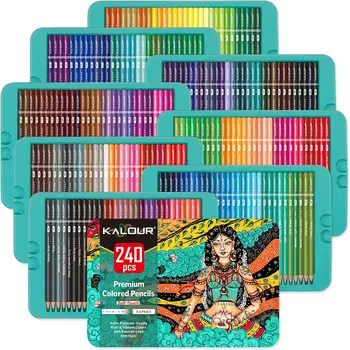 72/120/240 Цвят Професионални цветни моливи, мека сърцевина за художници с ярък цвят, са идеални за рисуване, перушина скици, colorization