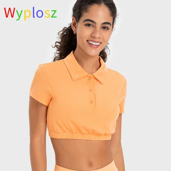 Женска тениска за йога Wyplosz за фитнес, Удобни спортни дрехи за фитнес, бързосъхнеща, Поло с втягиванием кръста, Модерна вентилация, Безплатна доставка