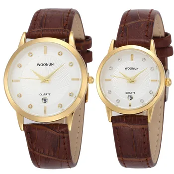 Часовник за любителите на модата WOONUN, нови модни тънки часовници за мъже и жени, е луксозна марка, кожена каишка, кварцов дамски мъжки часовници