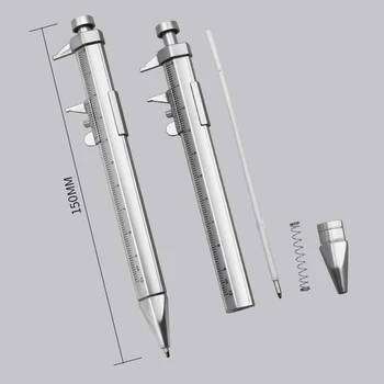Креативен пластмасов штангенциркуль с нониусом, химикалка химикалка, студентски многофункционална подарък измервателна линийка 0-100 мм