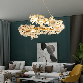 Модерна таванна полилей с медни цветове творчески нова тенденция окачен лампа за хола спалня на хотелския интериор на хол