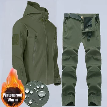 Dr. софтшелл тактически непромокаеми якета, мъжки палта с качулка военен боен спортен костюм Риболов, Туризъм, къмпинг панталони за катерене