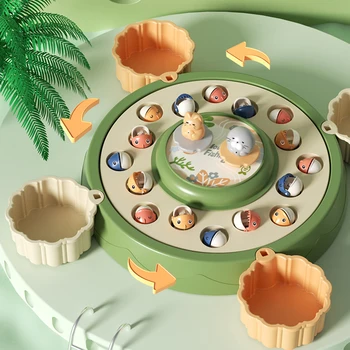 Детски играчки за риболов, електрическа въртящата риболовна музикална чиния за риба, набор от магнитни детски играчки за взаимодействие на родители и деца за детски подаръци