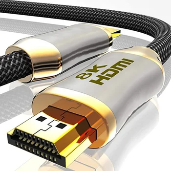 Кабел HDMI 2.1 кабел 2 М UHD 4K 8K/120Hz от мъжете на мъжа позлатени видеокабели HDMI-HDMI